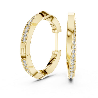 Women’s Office Wear Drop Earrings - Round Cut Diamonds - 18K Yellow Gold - Pure Carat