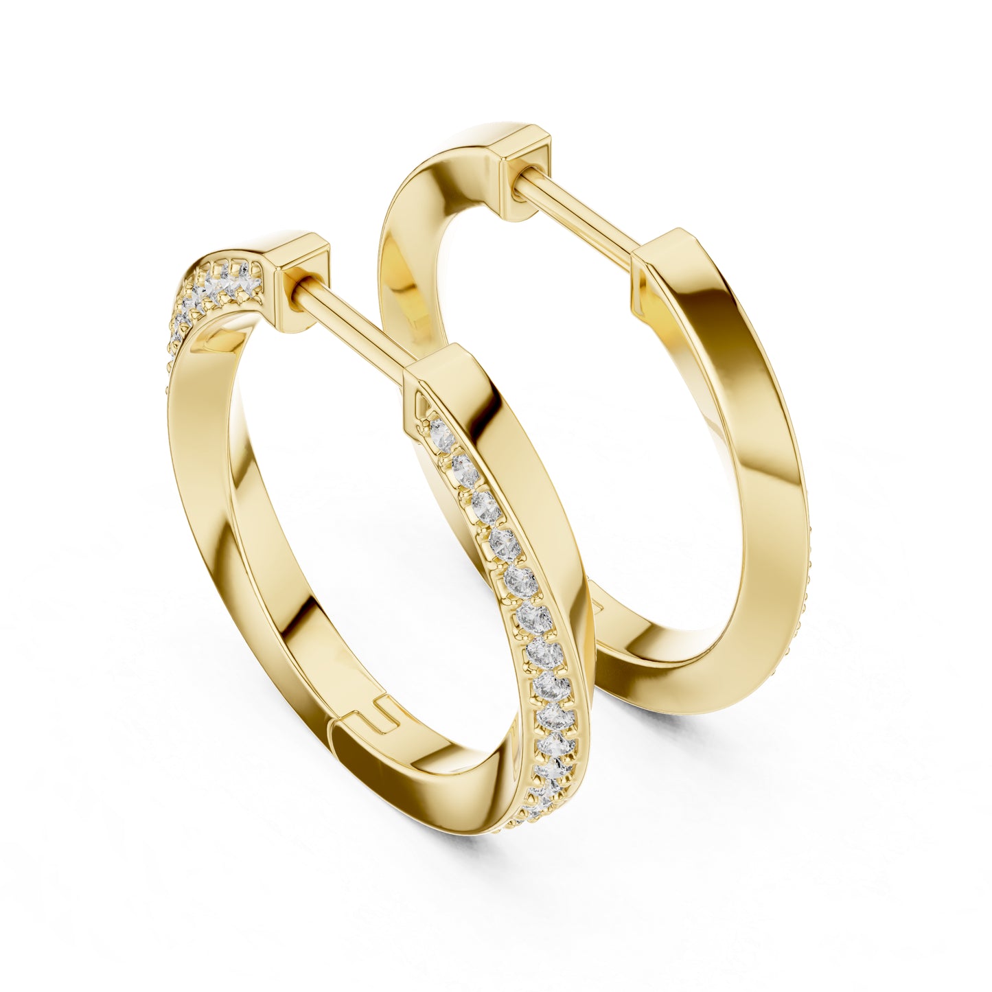 Women’s Office Wear Drop Earrings - Round Cut Diamonds - 18K Yellow Gold - Pure Carat
