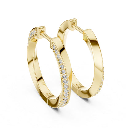 Women’s Office Wear Drop Earrings - Round Cut Diamonds - 18K Yellow Gold - Pure Carat