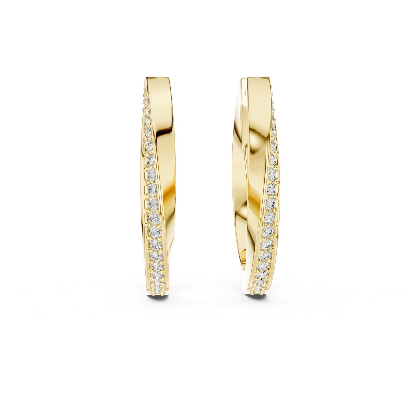 Women’s Office Wear Drop Earrings - Round Cut Diamonds - 18K Yellow Gold - Pure Carat