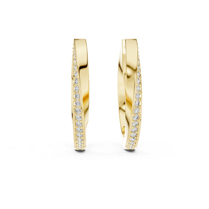 Women’s Office Wear Drop Earrings - Round Cut Diamonds - 18K Yellow Gold - Pure Carat
