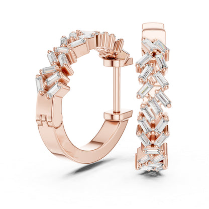 14K Rose Gold Lab-Grown Diamond Earrings for Women - Everyday Wear - Pure Carat