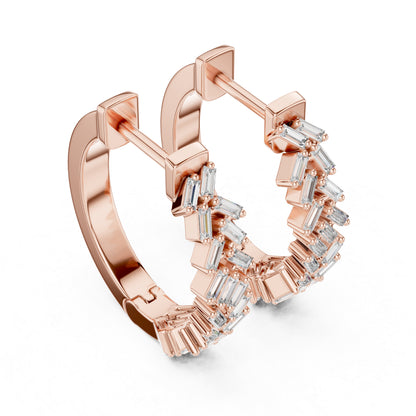 14K Rose Gold Lab-Grown Diamond Earrings for Women - Everyday Wear - Pure Carat