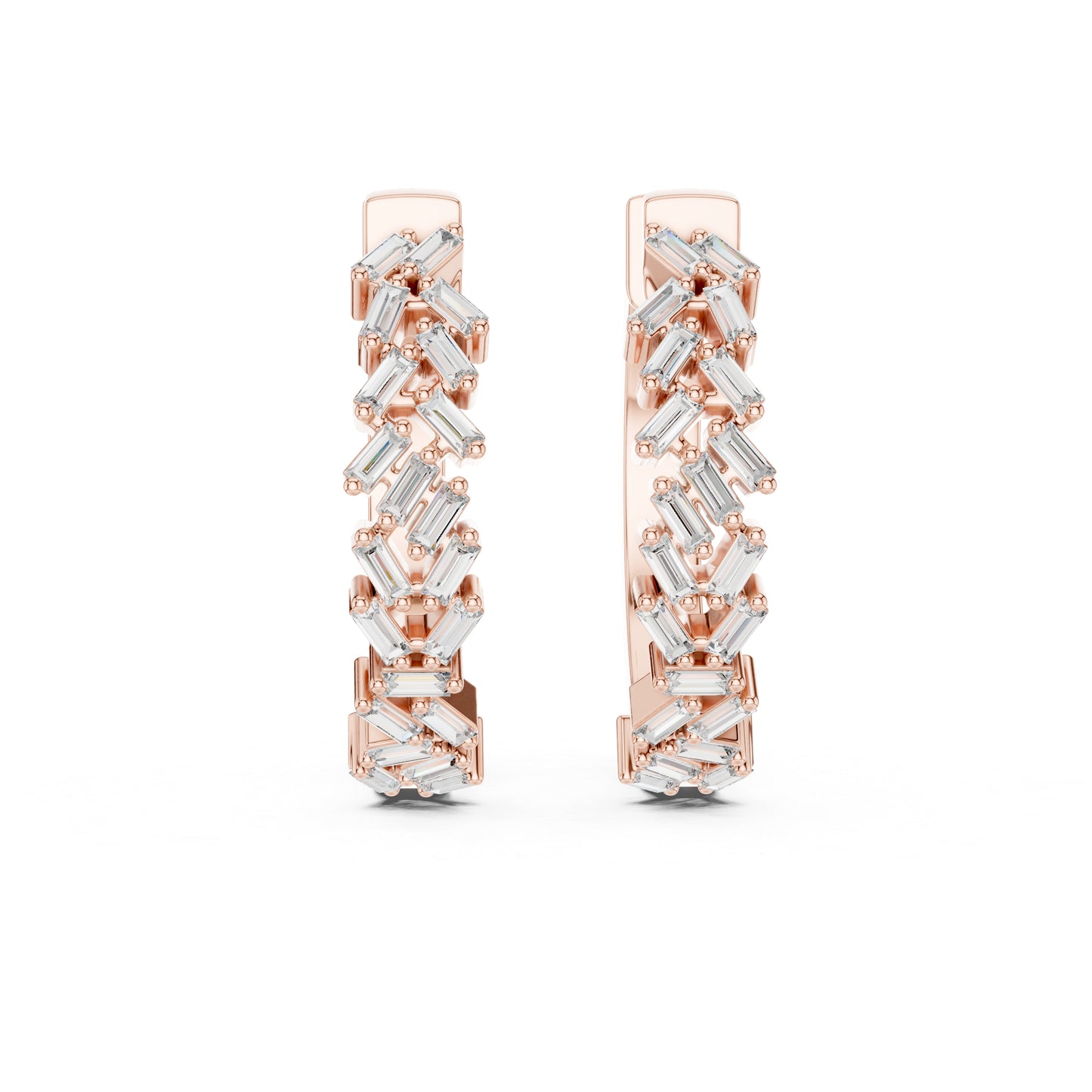 14K Rose Gold Lab-Grown Diamond Earrings for Women - Everyday Wear - Pure Carat