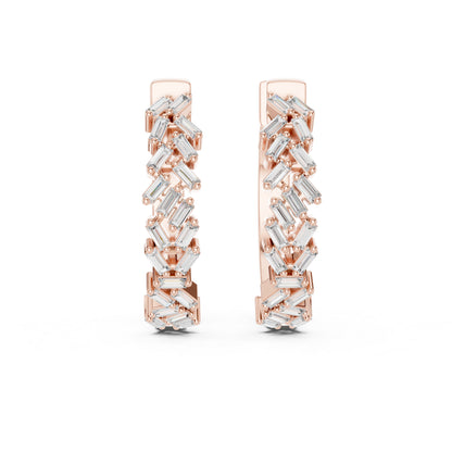 14K Rose Gold Lab-Grown Diamond Earrings for Women - Everyday Wear - Pure Carat