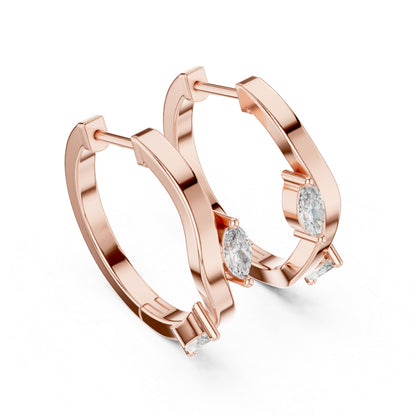 Women’s Marquise Cut Diamond Earrings - 18K White Gold - Anniversary Gift - Pure Carat
