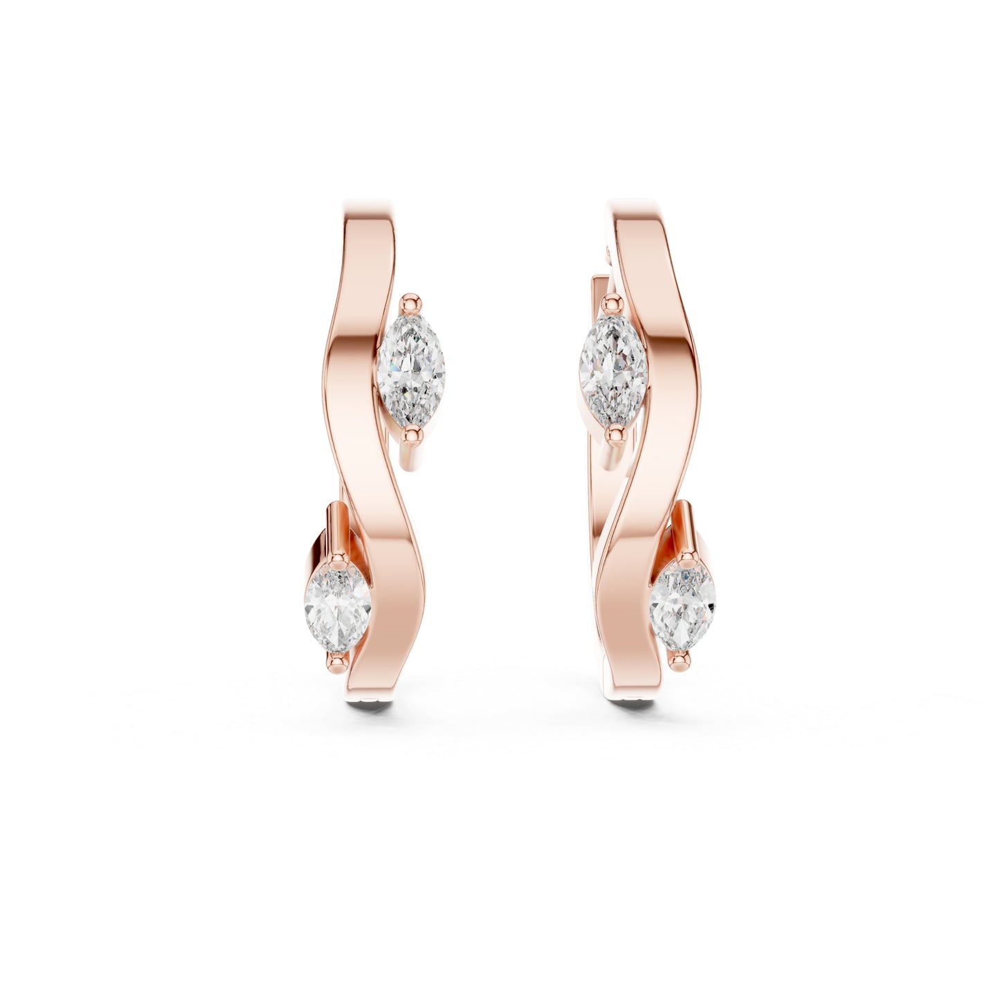 Women’s Marquise Cut Diamond Earrings - 18K White Gold - Anniversary Gift - Pure Carat
