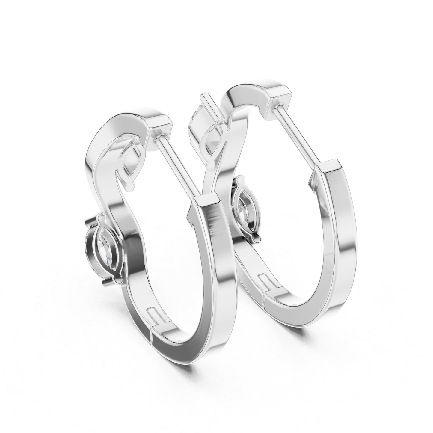 Women’s Marquise Cut Diamond Earrings - 18K White Gold - Anniversary Gift - Pure Carat