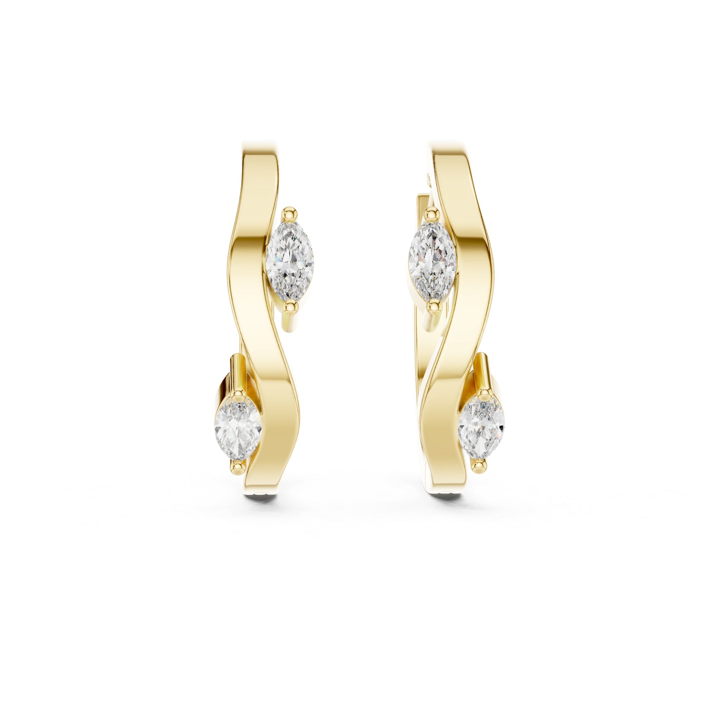 Women’s Marquise Cut Diamond Earrings - 18K White Gold - Anniversary Gift - Pure Carat