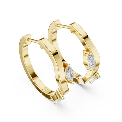Women’s Marquise Cut Diamond Earrings - 18K White Gold - Anniversary Gift - Pure Carat