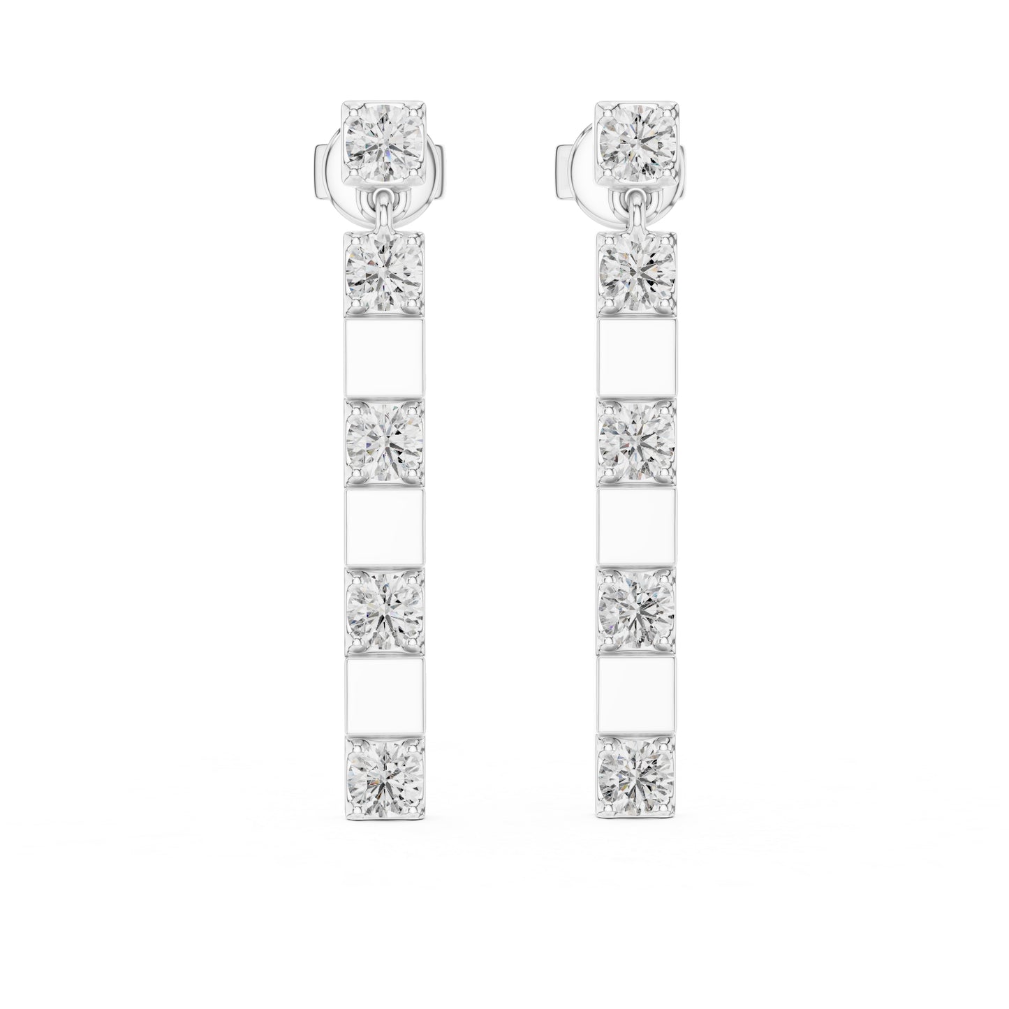 Pure Carat 14K Yellow Gold Round Diamond Earrings | Lab-Grown | Engagement Jewellery