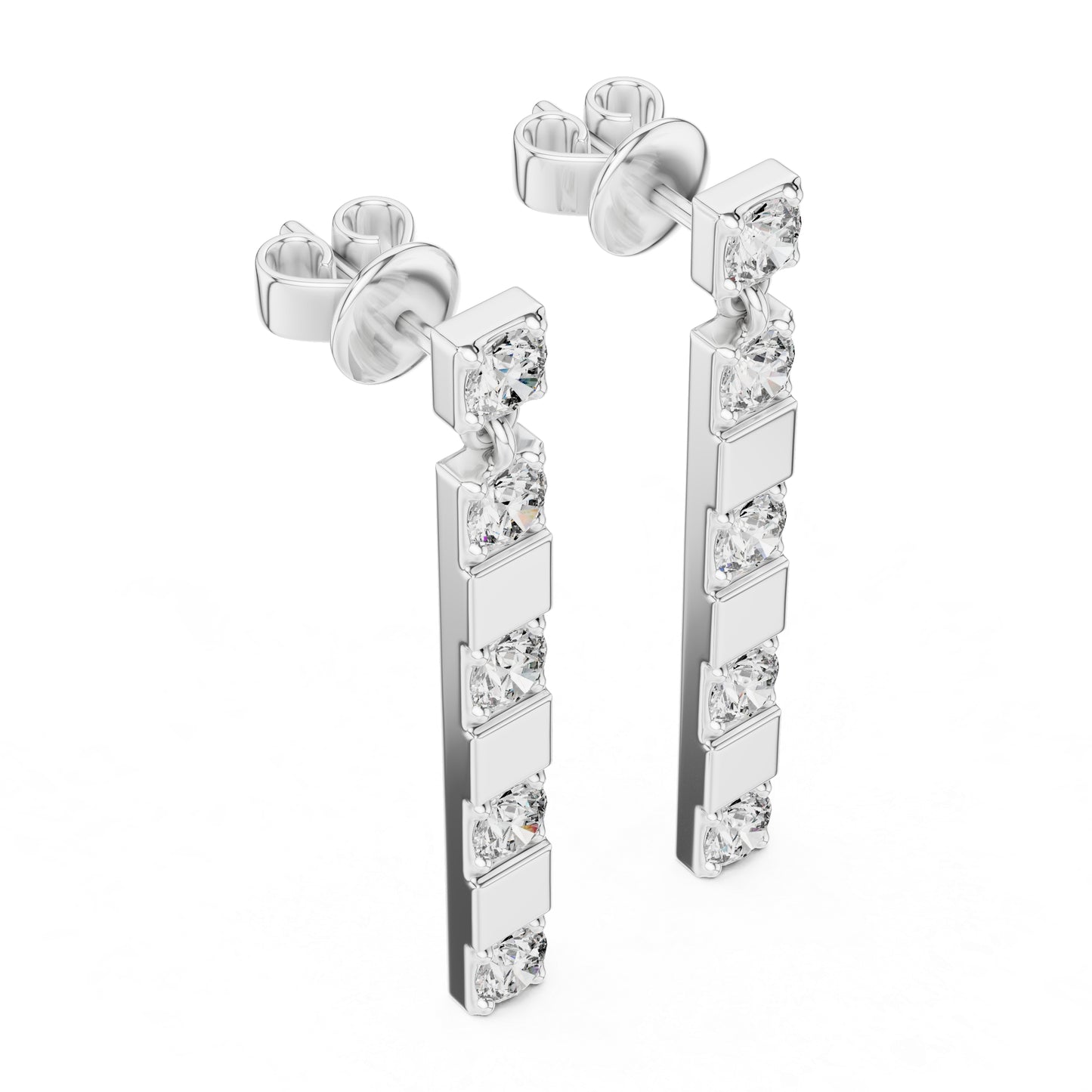 Pure Carat 14K Yellow Gold Round Diamond Earrings | Lab-Grown | Engagement Jewellery
