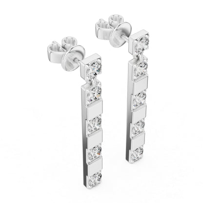 Pure Carat 14K Yellow Gold Round Diamond Earrings | Lab-Grown | Engagement Jewellery