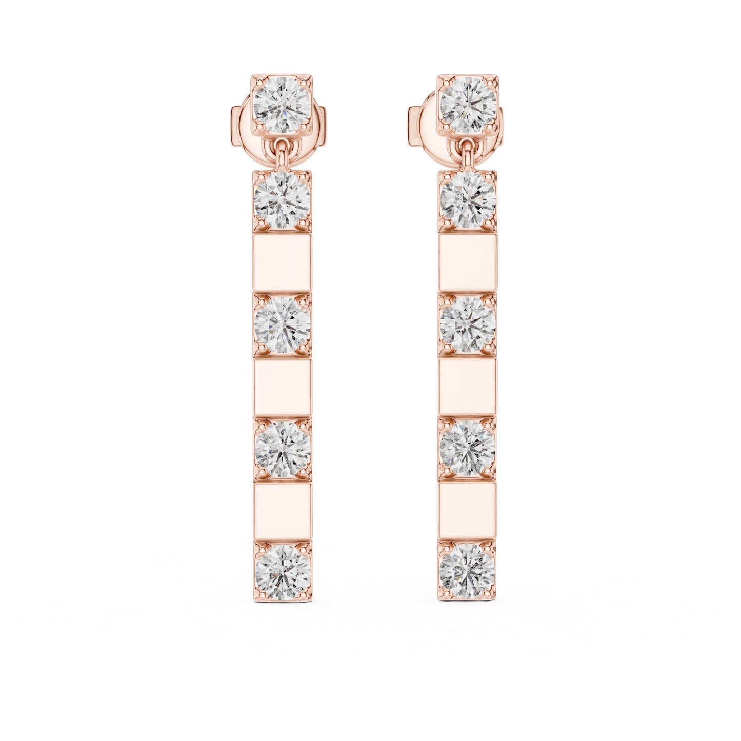 Pure Carat 14K Yellow Gold Round Diamond Earrings | Lab-Grown | Engagement Jewellery