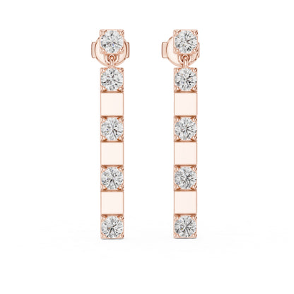 Pure Carat 14K Yellow Gold Round Diamond Earrings | Lab-Grown | Engagement Jewellery