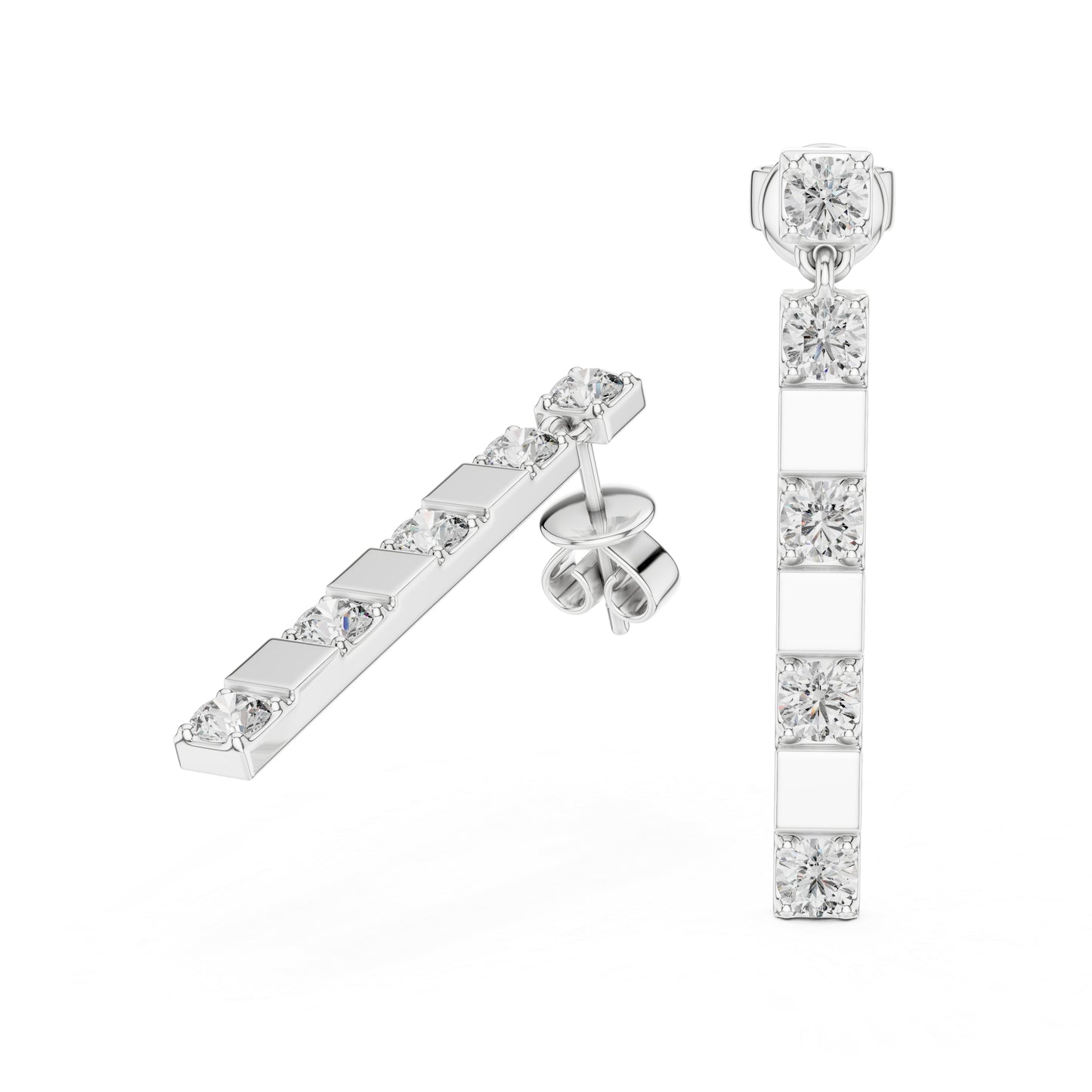 Pure Carat 14K Yellow Gold Round Diamond Earrings | Lab-Grown | Engagement Jewellery