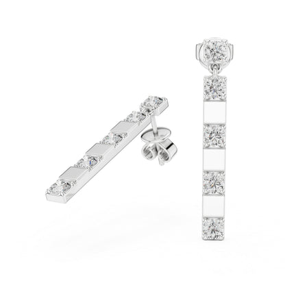 Pure Carat 14K Yellow Gold Round Diamond Earrings | Lab-Grown | Engagement Jewellery