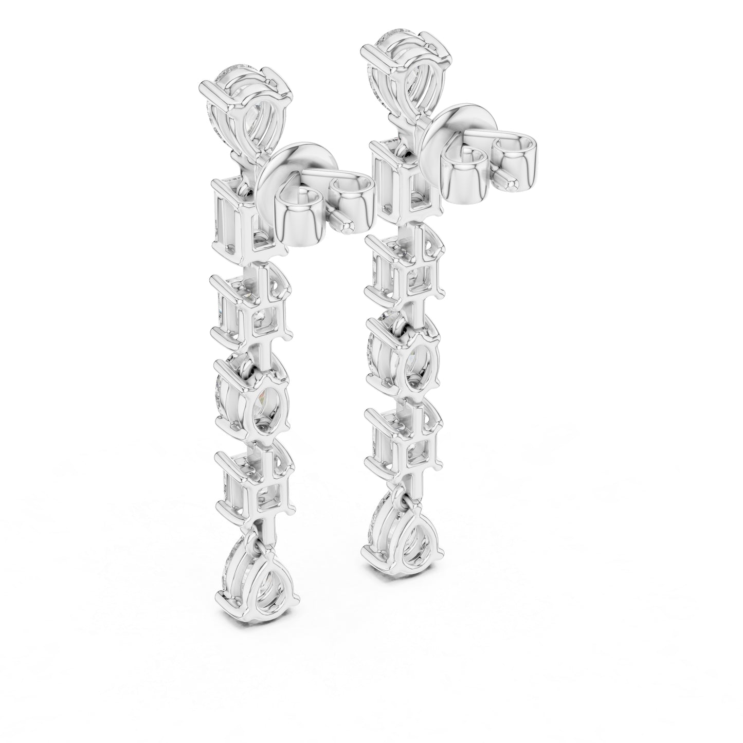 18K Rose Gold Princess/Pear/Oval Lab-Grown Diamond Stud Earrings | Wedding | Pure Carat