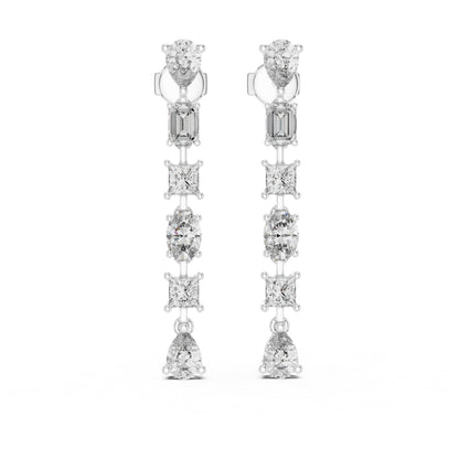 18K Rose Gold Princess/Pear/Oval Lab-Grown Diamond Stud Earrings | Wedding | Pure Carat