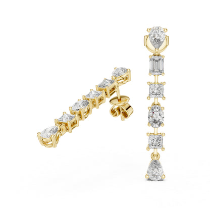 18K Rose Gold Princess/Pear/Oval Lab-Grown Diamond Stud Earrings | Wedding | Pure Carat