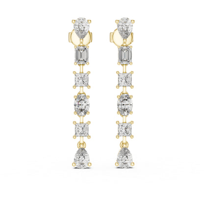 18K Rose Gold Princess/Pear/Oval Lab-Grown Diamond Stud Earrings | Wedding | Pure Carat