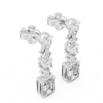 Pure Carat 18K Yellow Gold Pear, Oval & Emerald Cut Diamond Stud Earrings – Pure Carat