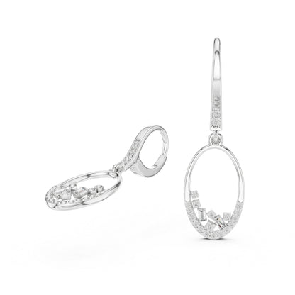14K White Gold Round & Bug Cut Lab-Grown Diamond Earrings for Women – Pure Carat