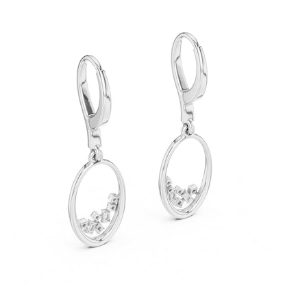 14K White Gold Round & Bug Cut Lab-Grown Diamond Earrings for Women – Pure Carat