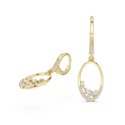 14K White Gold Round & Bug Cut Lab-Grown Diamond Earrings for Women – Pure Carat