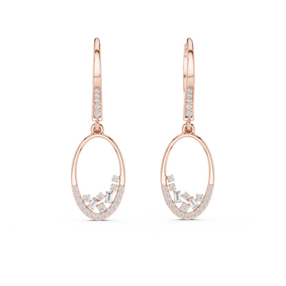 14K White Gold Round & Bug Cut Lab-Grown Diamond Earrings for Women – Pure Carat