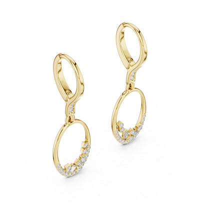 14K White Gold Round & Bug Cut Lab-Grown Diamond Earrings for Women – Pure Carat