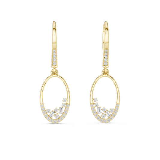 14K White Gold Round & Bug Cut Lab-Grown Diamond Earrings for Women – Pure Carat
