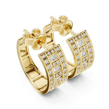 Women’s Bridal Drop Earrings in 14K Yellow Gold with Round Lab-Grown Diamonds – Pure Carat