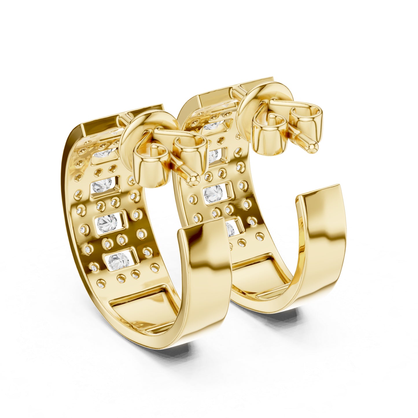 Women’s Bridal Drop Earrings in 14K Yellow Gold with Round Lab-Grown Diamonds – Pure Carat