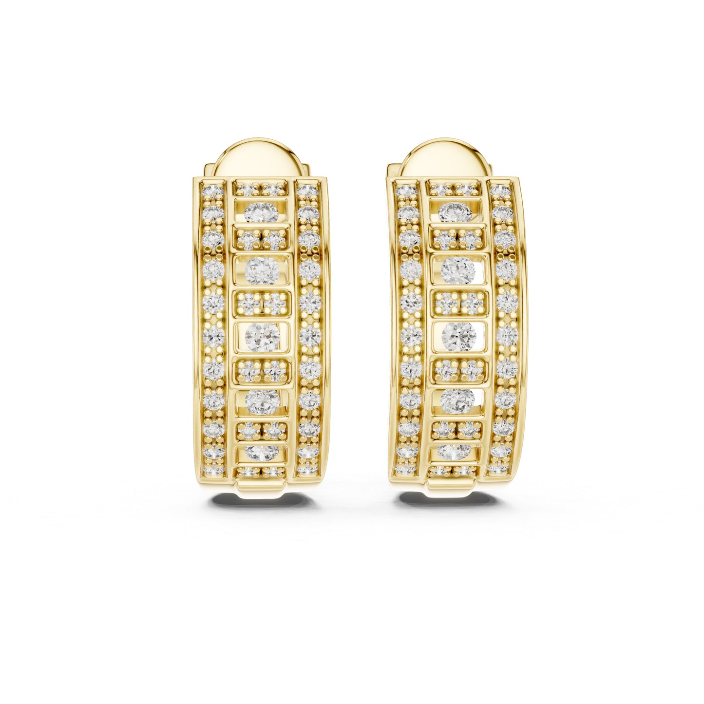 Women’s Bridal Drop Earrings in 14K Yellow Gold with Round Lab-Grown Diamonds – Pure Carat