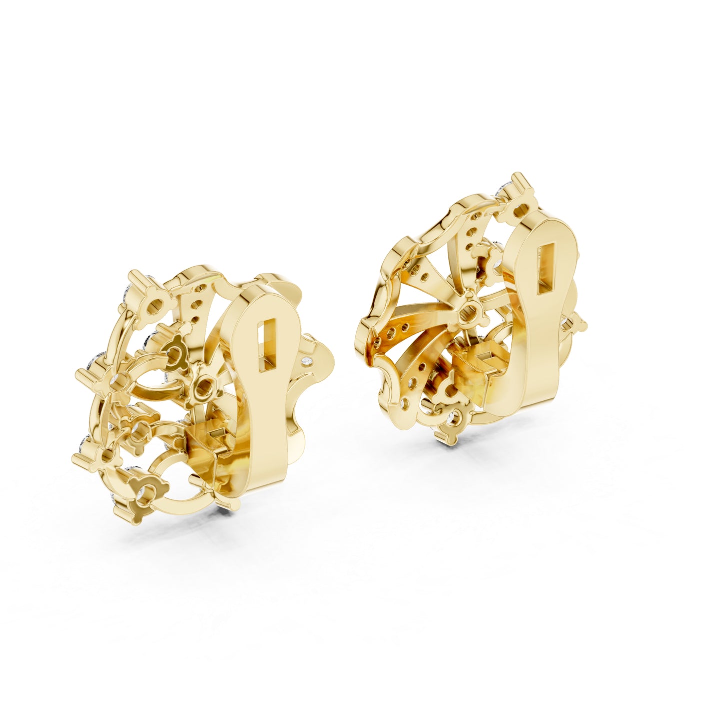 14K Rose Gold Round Lab-Grown Diamond Anniversary Earrings for Women - Pure Carat