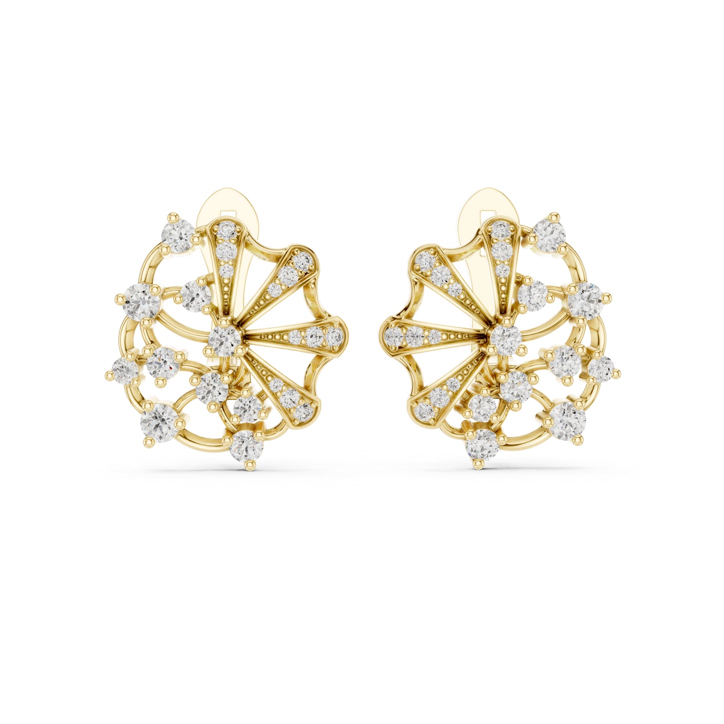 14K Rose Gold Round Lab-Grown Diamond Anniversary Earrings for Women - Pure Carat