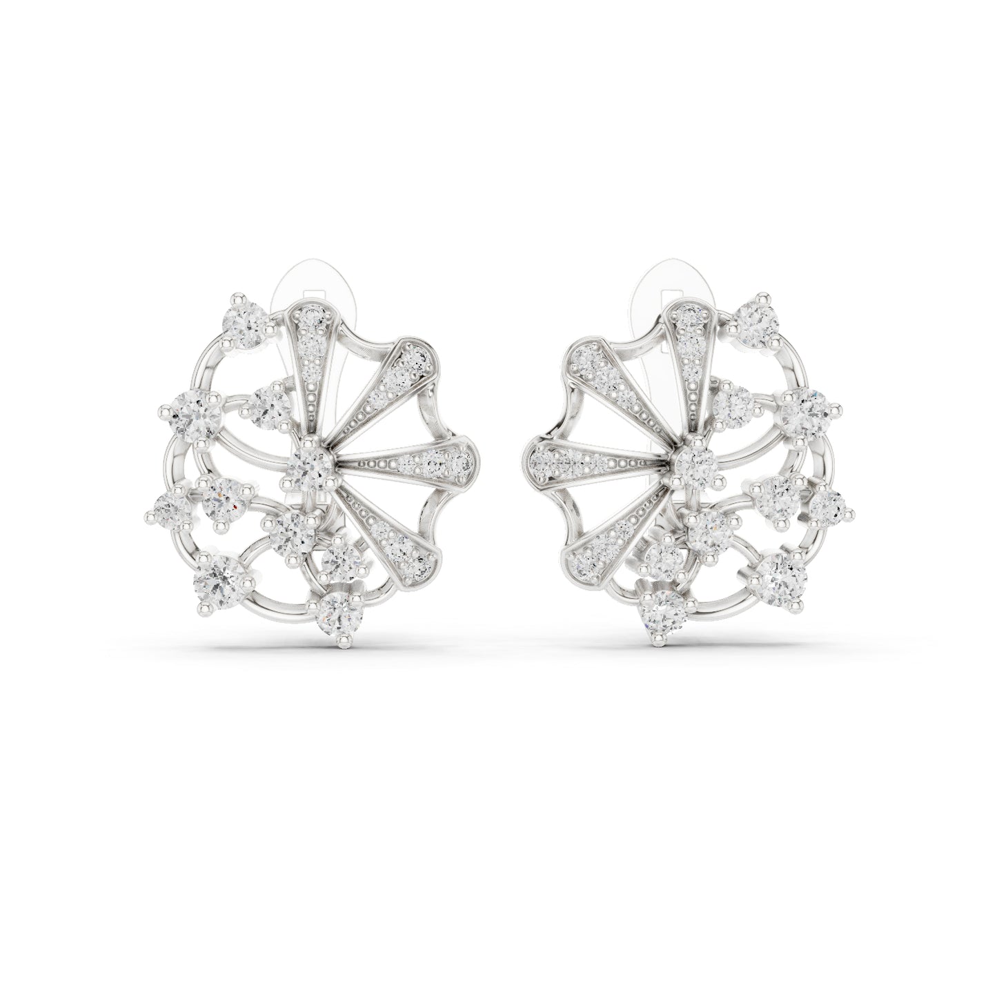 14K Rose Gold Round Lab-Grown Diamond Anniversary Earrings for Women - Pure Carat