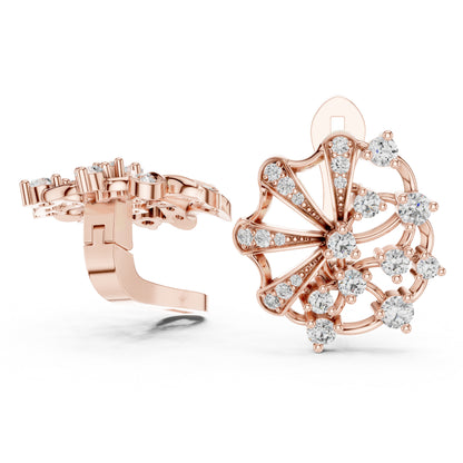 14K Rose Gold Round Lab-Grown Diamond Anniversary Earrings for Women - Pure Carat