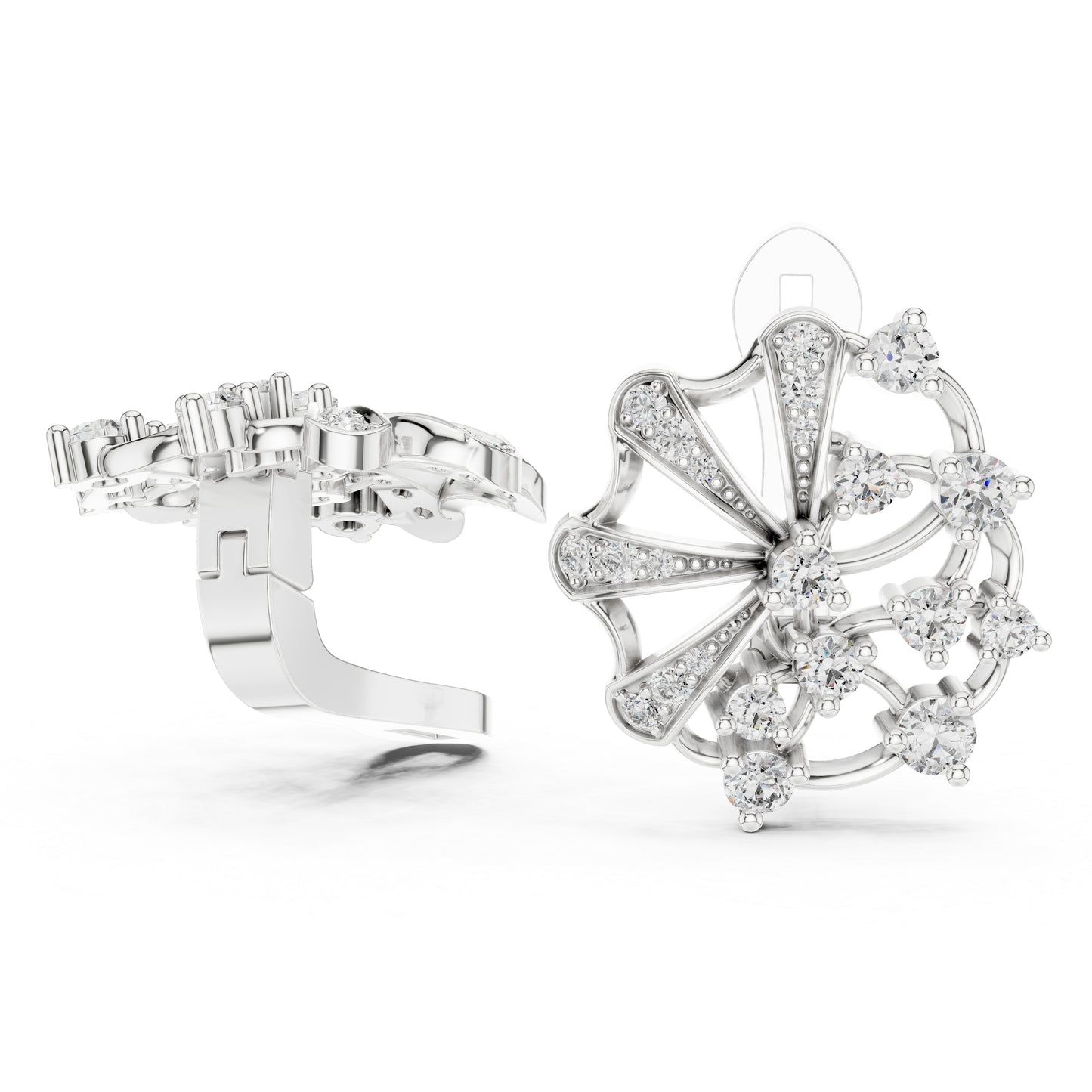 14K Rose Gold Round Lab-Grown Diamond Anniversary Earrings for Women - Pure Carat