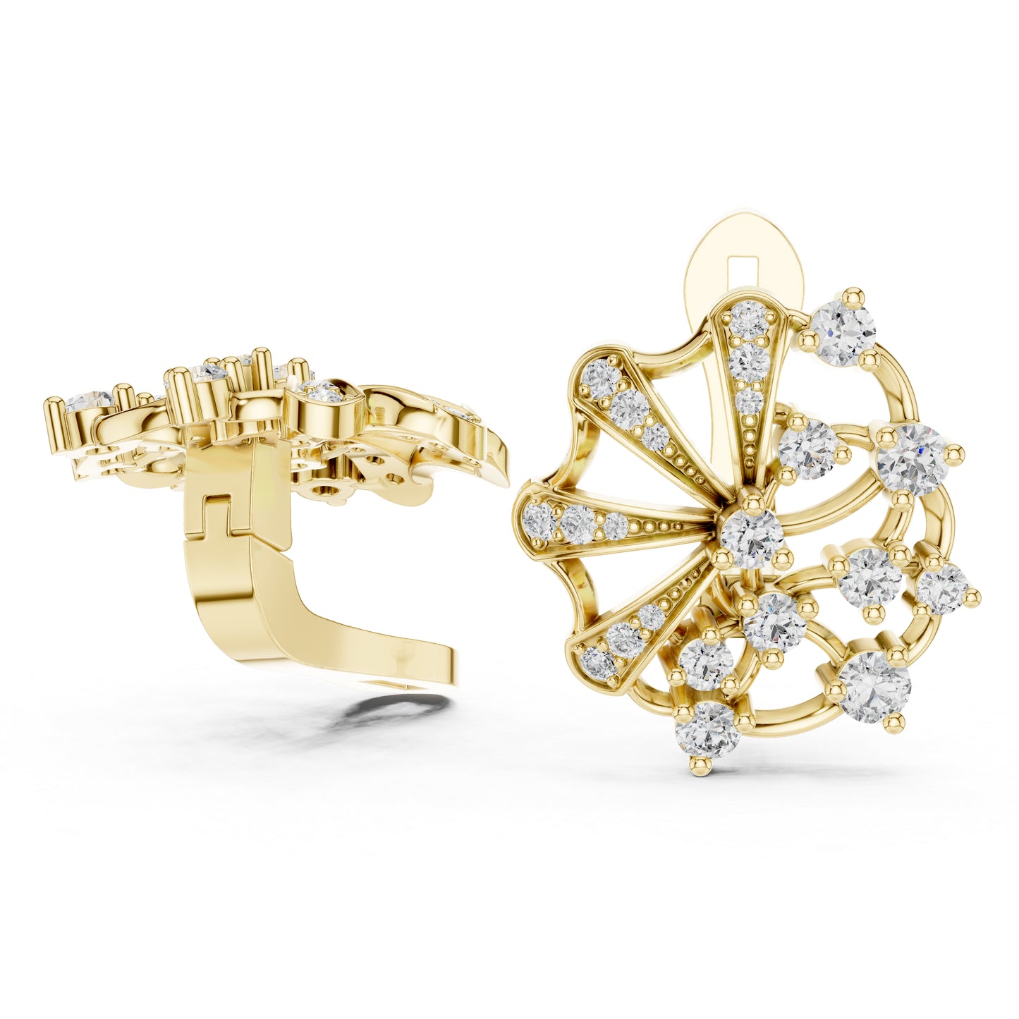 14K Rose Gold Round Lab-Grown Diamond Anniversary Earrings for Women - Pure Carat