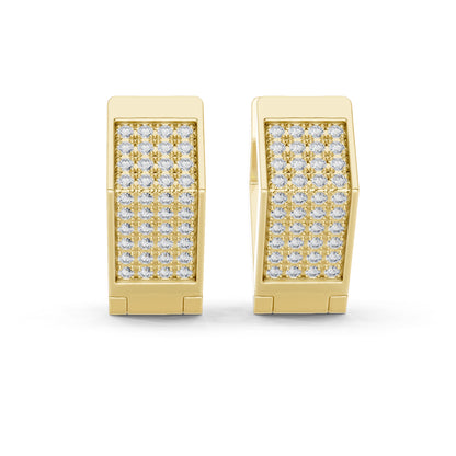 18K Yellow Gold Round Lab-Grown Diamond Wedding Earrings for Women - Pure Carat