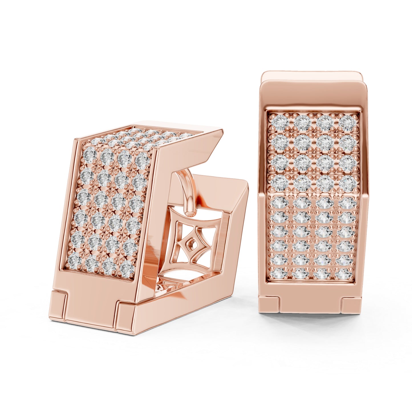 18K Yellow Gold Round Lab-Grown Diamond Wedding Earrings for Women - Pure Carat