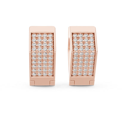 18K Yellow Gold Round Lab-Grown Diamond Wedding Earrings for Women - Pure Carat