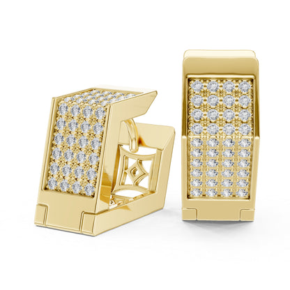 18K Yellow Gold Round Lab-Grown Diamond Wedding Earrings for Women - Pure Carat