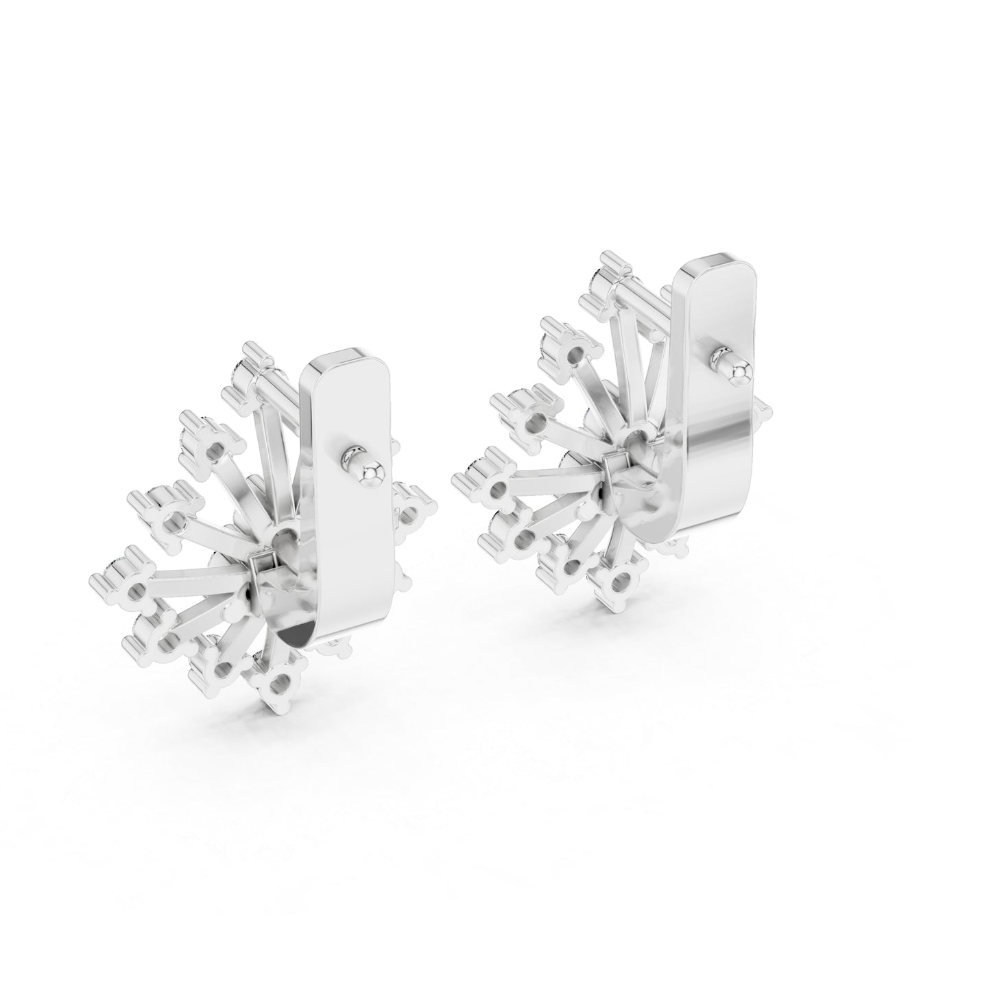 Pure Carat 14K White Gold Round Cut Lab-Grown Diamond Drop Earrings for Women