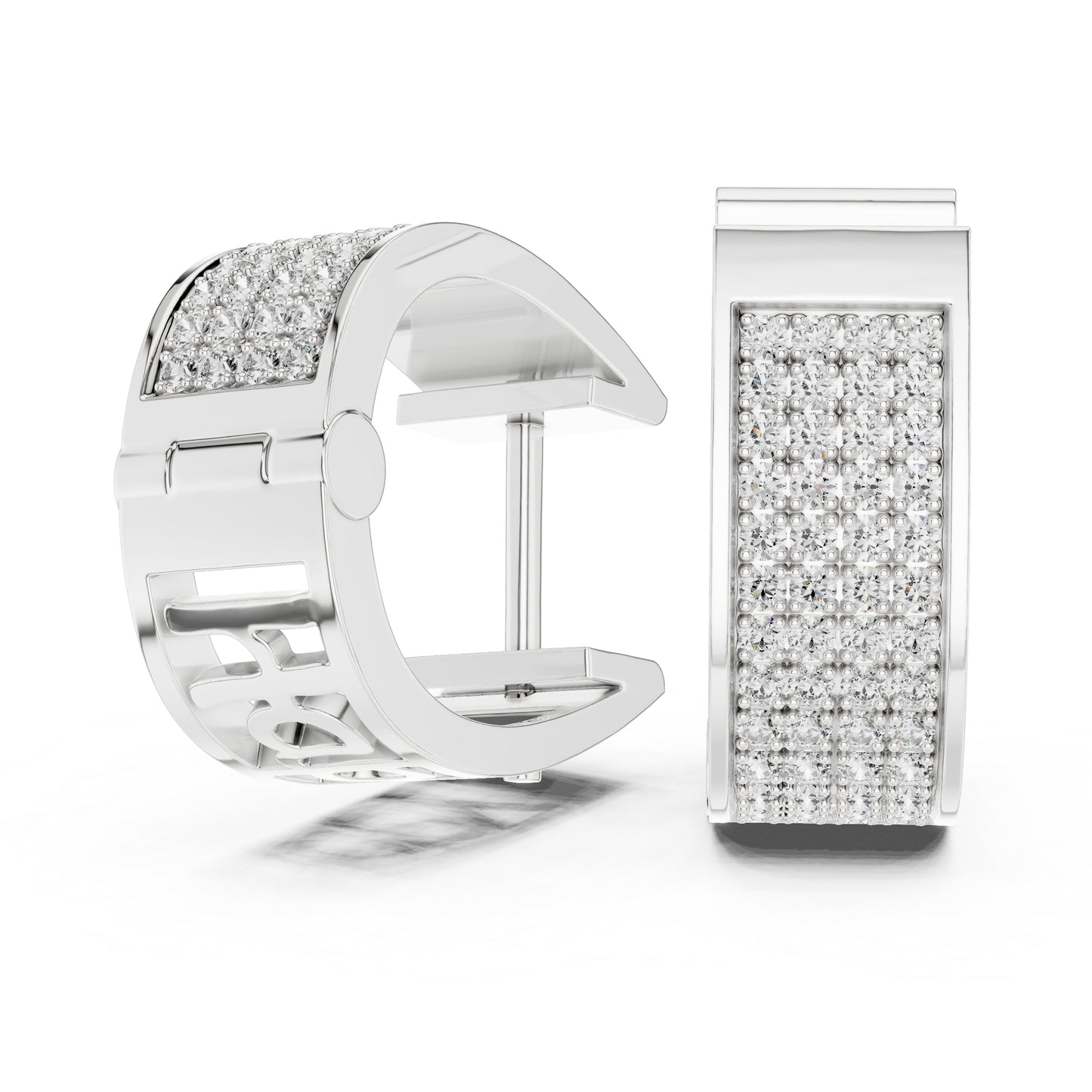 Women’s Office Wear Earrings in 14K White Gold with Round Lab-Grown Diamonds - Pure Carat