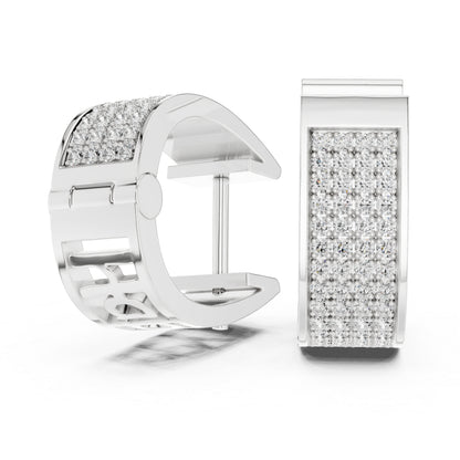 Women’s Office Wear Earrings in 14K White Gold with Round Lab-Grown Diamonds - Pure Carat