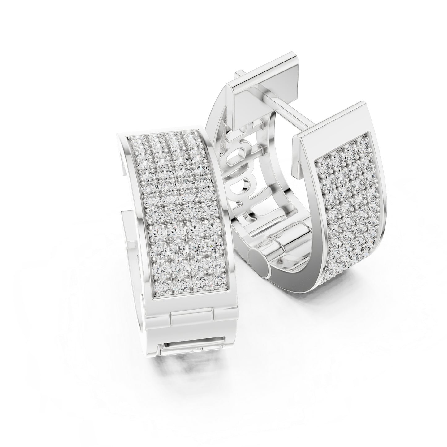 Women’s Office Wear Earrings in 14K White Gold with Round Lab-Grown Diamonds - Pure Carat