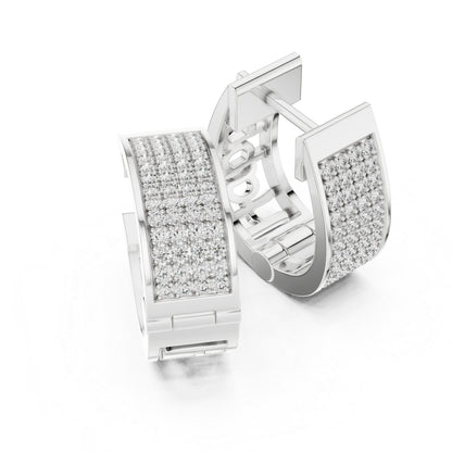 Women’s Office Wear Earrings in 14K White Gold with Round Lab-Grown Diamonds - Pure Carat